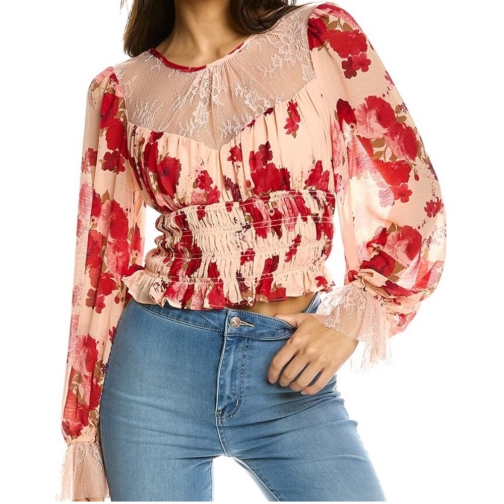 NWT Free People Daphne Blouse in Romantic Combo S - Picture 3 of 12